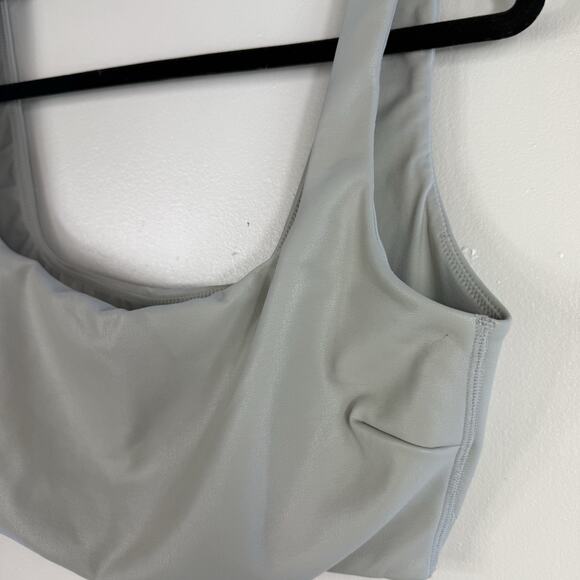 Skims Women's Size 2X Gray Faux‎ Leather Scoop Neck Bralette Bra Kim K - Picture 3 of 11